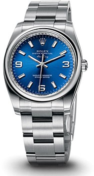 Rolex Oyster Perpetual blue 114200, Rolex Oyster Perpetual blue 114200 prices, Rolex Oyster Perpetual blue 114200 photo, Rolex Oyster Perpetual blue 114200 characteristics, Rolex Oyster Perpetual blue 114200 reviews