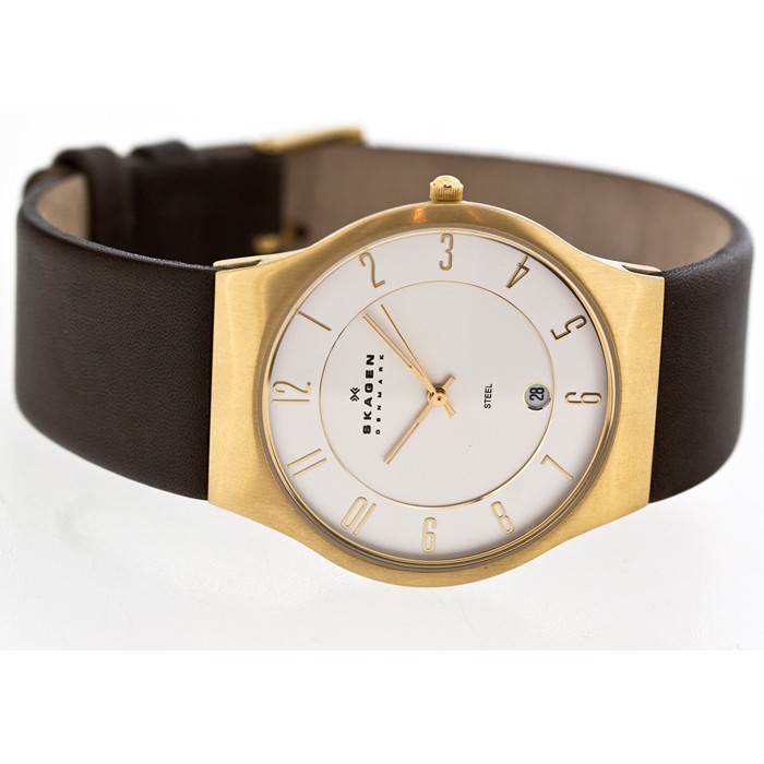 Skagen Leather Classic 233XXLGL, Skagen Leather Classic 233XXLGL prices, Skagen Leather Classic 233XXLGL pictures, Skagen Leather Classic 233XXLGL specifications, Skagen Leather Classic 233XXLGL reviews